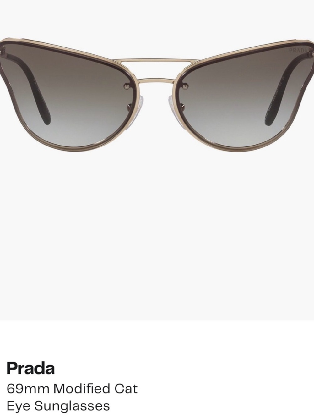 Prada Modified Cat Eye Sunglasses in Brown and Gray